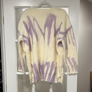 Altar'd State Oversized Purple and Cream Sweater
